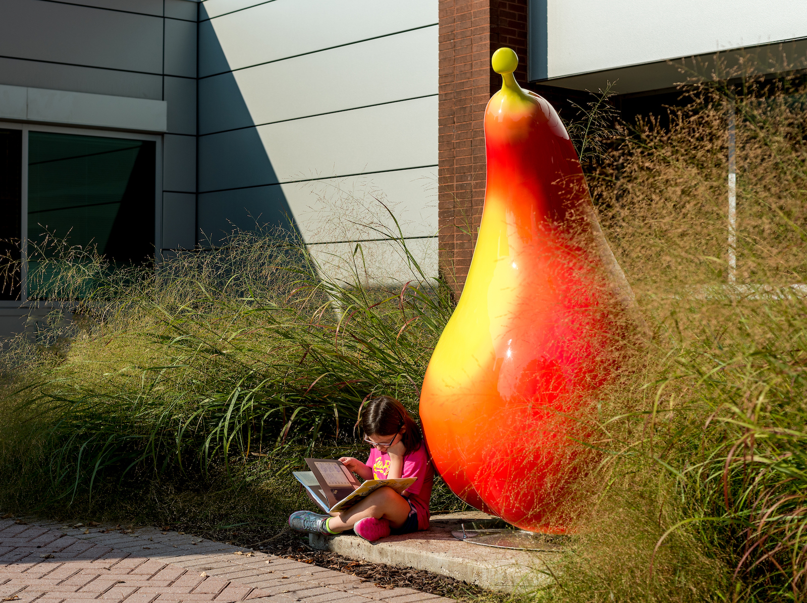 6-foot Pear sculpture at the George Howard Building in Ellicott City, MD